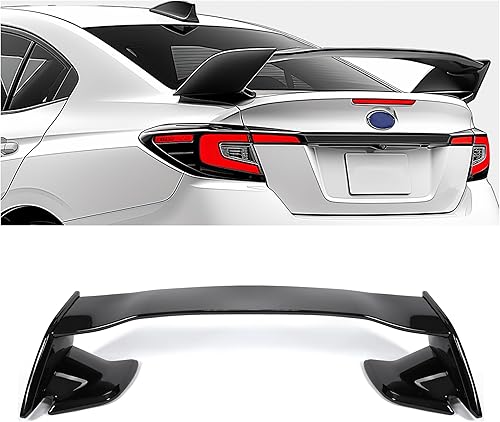 KUAFU Alerón trasero para maletero compatible con Subaru WRX y WRX STI 2015-2021 de 4 puertas Sedan tapa trasera del maletero - Negro brillante