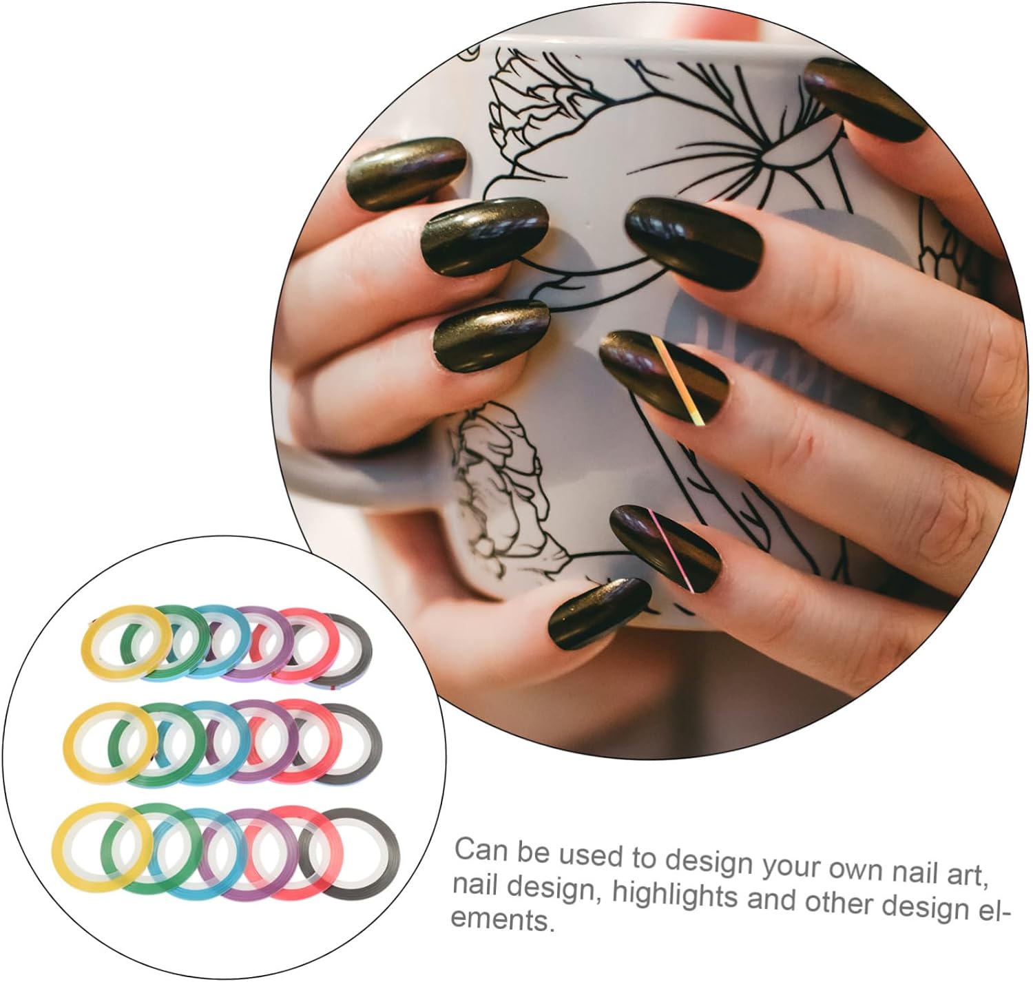 54rolls Nail Striping Tape Adhesive Nail Decoration Stickers Colors of Metallic Mermaid Lines for Home Salon Use
