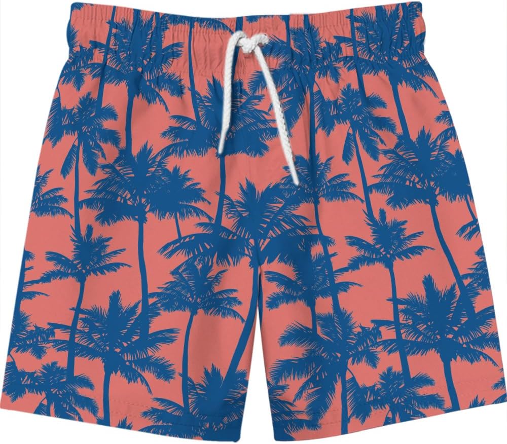 Mens Tropical Board Shorts for Summer Hawaiian Flowers Print Casual Vacation - Image 4