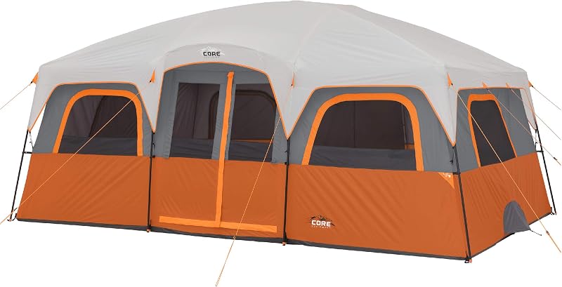 Tienda CORE para acampar en familia | Tiendas de campaña grandes con cabina de varias habitaciones para 10 personas/11 personas/12 personas para acampar en automóviles y aventuras al aire libre