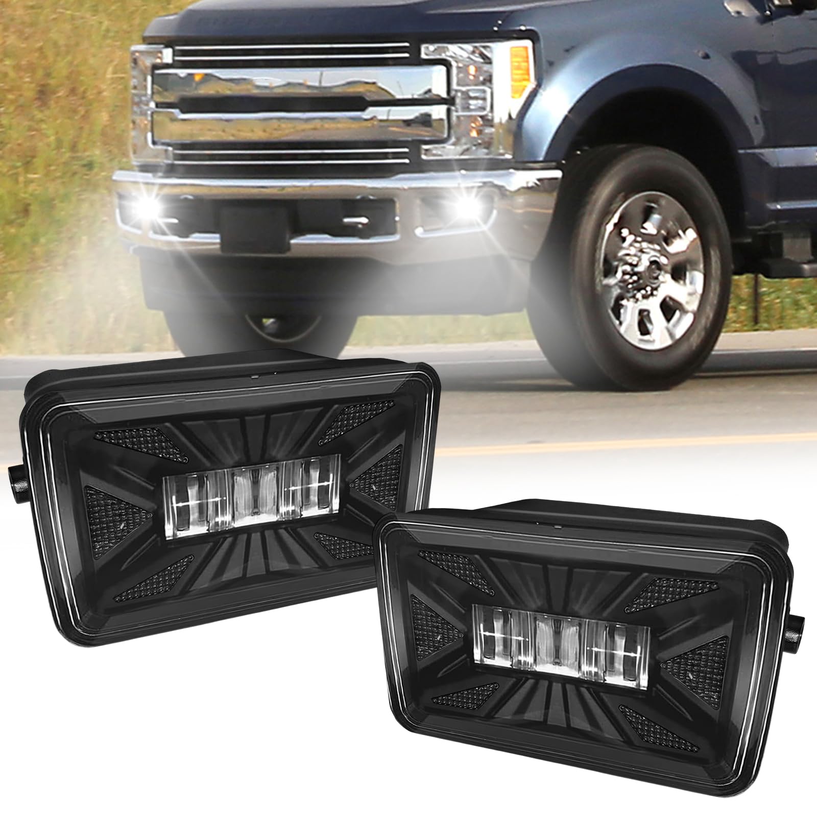 Fog Lights Compatible with 1999-2002 Chevy Silverado 1500 2500/2001 2002 Silverado 1500HD 2500HD 3500/2000-2006 Tahoe Suburban 1500 2500(Clear Lens) — view 60