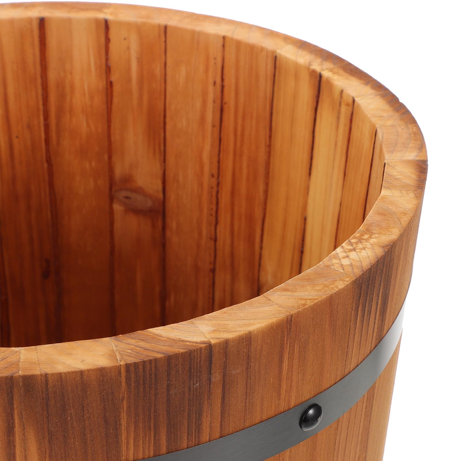 INOOMP Contenitore Per Riso e Cereali in Legno Barattolo Per Conservazione Alimentare Secchio Per Riso Ampio Spazio Di Archiviazione Vaso Per Fiori Da Giardino in Legno Contenitore Per Ce