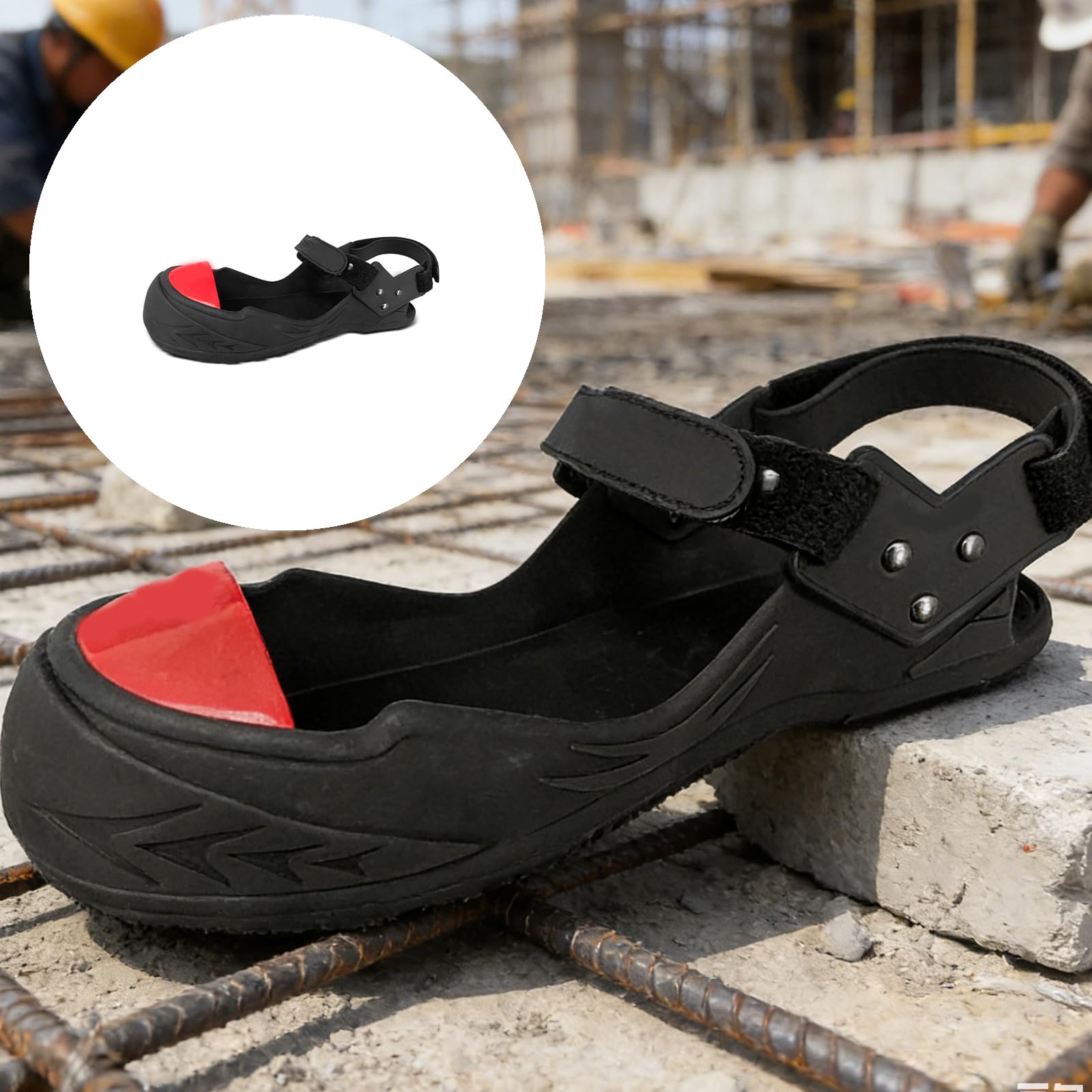 Protection d'orteil de chaussure en caoutchouc anti-collision pour entrepôts industriels et travailleurs d'usine travail des métaux facile à porter