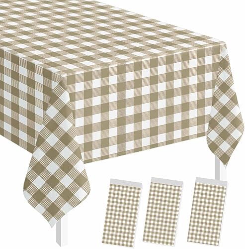 Miniatura 29 de SietDESEO Paquete de 2 manteles de plástico color rojo de 54 x 108 pulgadas, desechables de alta calidad para mesa rectangular, para bodas, baby