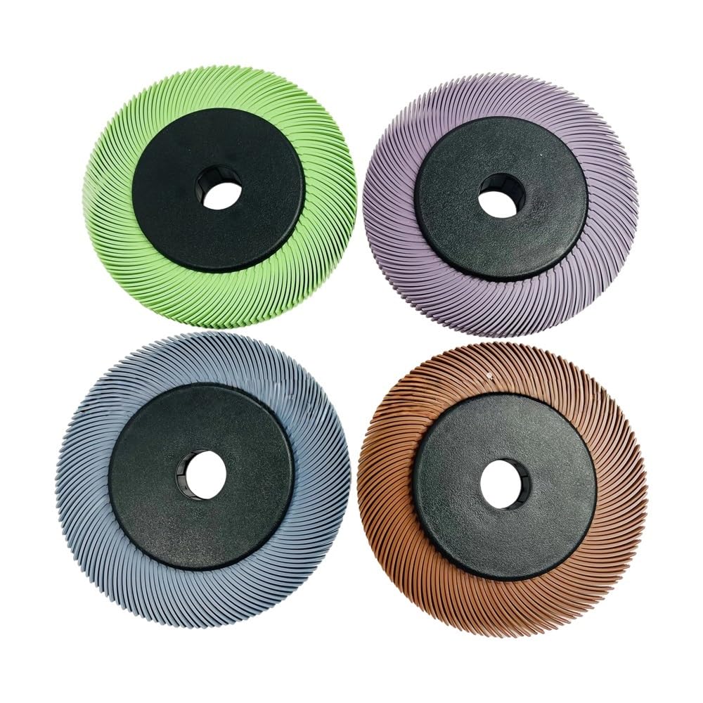 1 Set 6 Inch Radial Bristle Discs with Adapter, 150mm Radial Bristle Detail Polishing Brushes Wheels(5000)