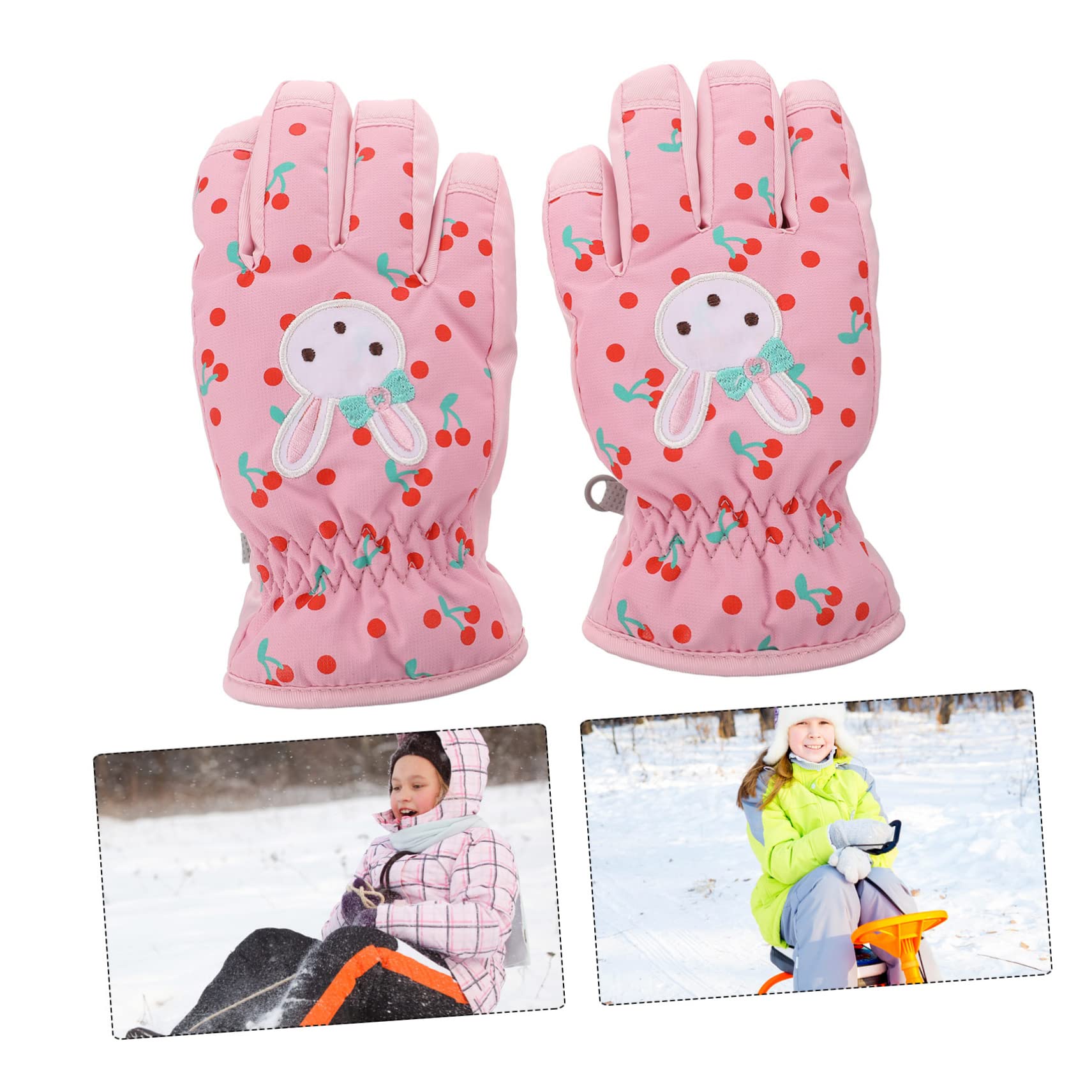 BESPORTBLE Guantes De Esquí Niña Guantes Impermeables De Snowboard para Niños Calientes para Niños Mitones De Esquí Mujer Guante De Invierno para Rosa Paño