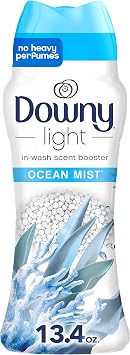 Downy Light Laundry Scent Booster Beads for Washer, Ocean Mist, 380 g, with No Heavy Fragrances