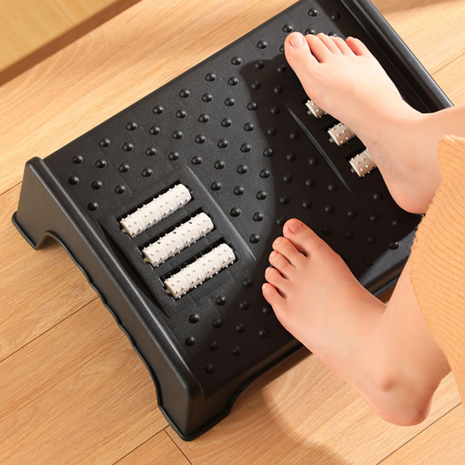 Abaodam Sgabello Poggiapiedi in Plastica Stabile per Ufficio e Casa, Poggiapiedi Ergonomico Inclinato Sotto Scrivania, Supporto Piedi Antiscivolo per Adulti e Uso Quotidiano