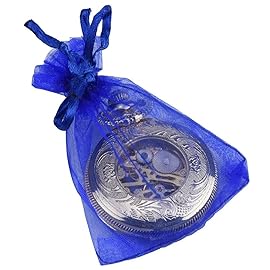 Wudygirl 100pcs 5X7 Blue Organza Bags with Drawstring Jewelry Lipstick Cosmetics Pouches Baby Shower Party Wedding Favor Candy Bags(Blue 5X7)