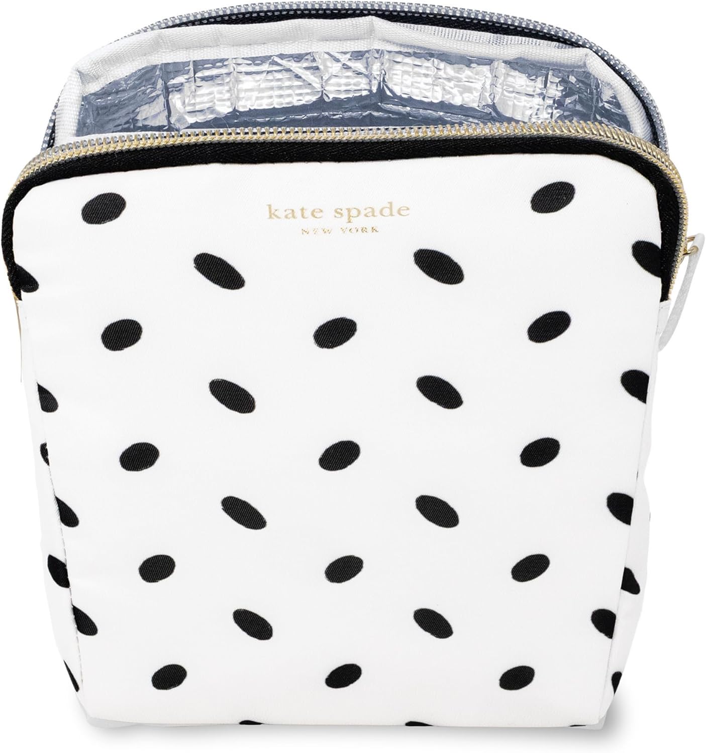kate spade new york Insulated Snack Bag Keeper with Zipper, Reusable Thermal Sandwich Bag Holders for Lunch Bag (Almond Dot) - Image 5