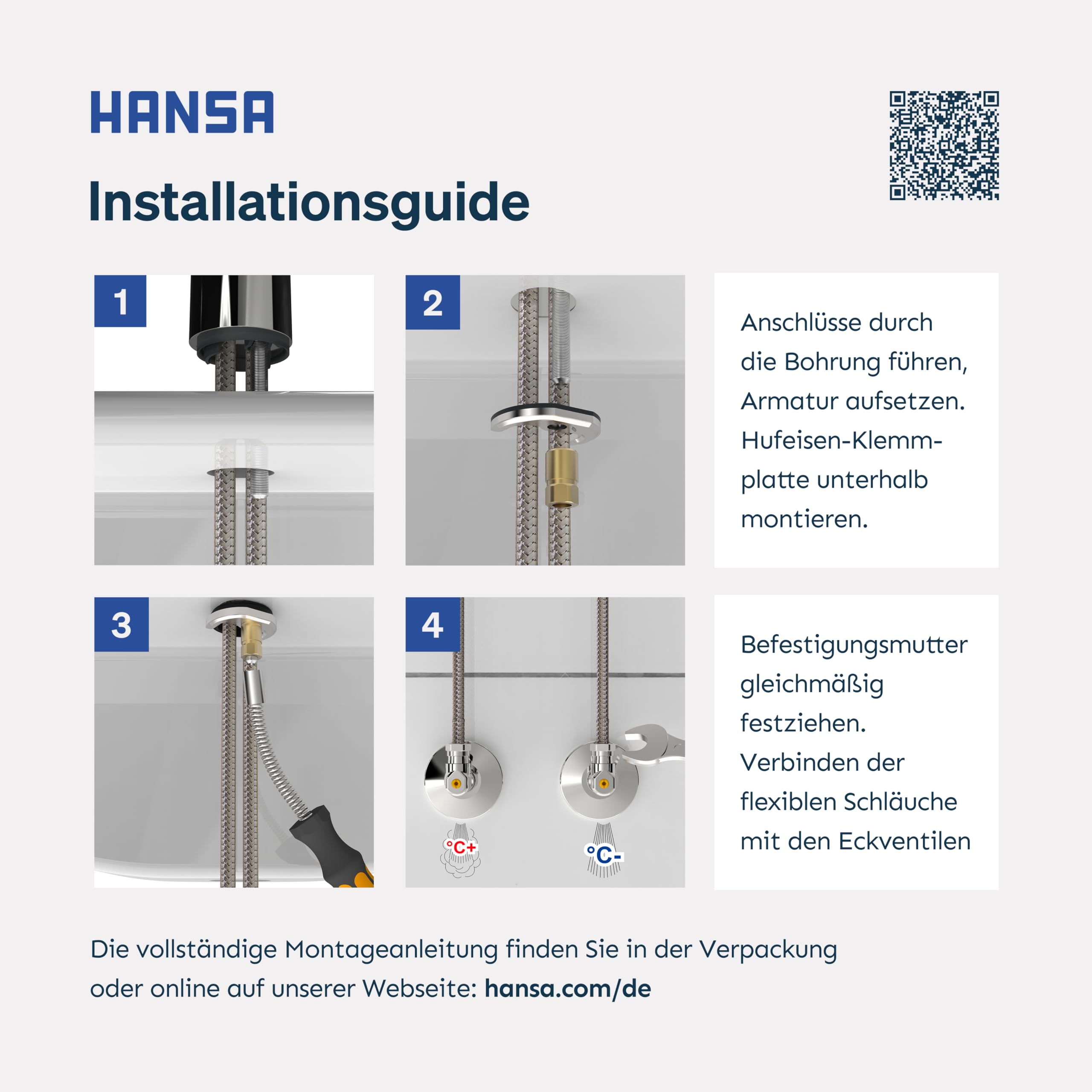 HANSA POLO Waschtischarmatur I Wasserhahn Badezimmer mit Temperatur & Wassermengenbegrenzer | Mischbatterie Bad aus Messing | Inkl. Ablaufgarnitur mit Zugstange | Einhebelmischer Waschbecken | Chrom