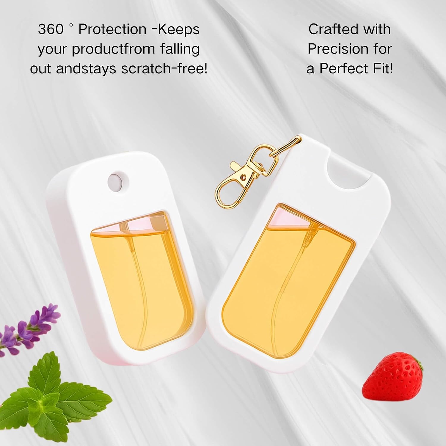 SAANG & JAT Hand Sanitizer Spray Case Compatible with Touchland, Silicone Holder Cherry Keychain for Touch Land Mist Case