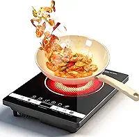 Cooktop Elétrico Portátil por Infravermelho 2200W, 14 Níveis de Temperatura - Compatível com Todos os Tipos de Panela, Temporizador, Função Travamento Infantil, 220V (Alternativa a Fogão de Indução)