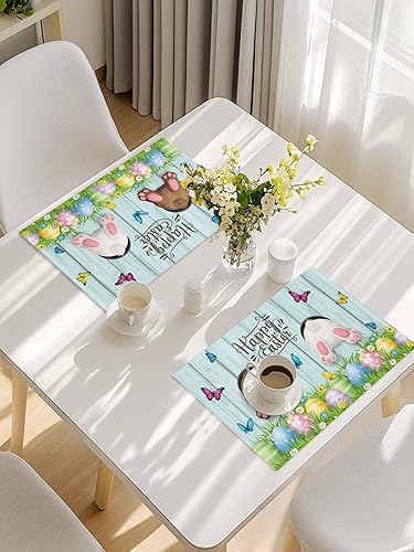 Vista 42 de Juego de 6 manteles individuales rojos para el día de San Valentín, diseño de corazón de San Valentín, resistentes al calor, lavables, manteles