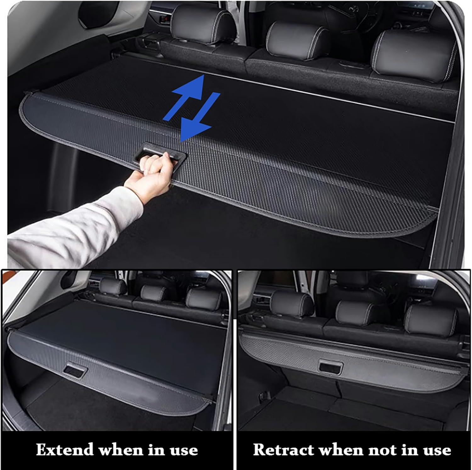 Retractable Cargo Cover for Toyota Land Cruiser 2022-2026 Accessories, Anti-Peeping Luggage Parcel Shelf Shade Curtain Shelves Trunk Cargo Cover,Canvas