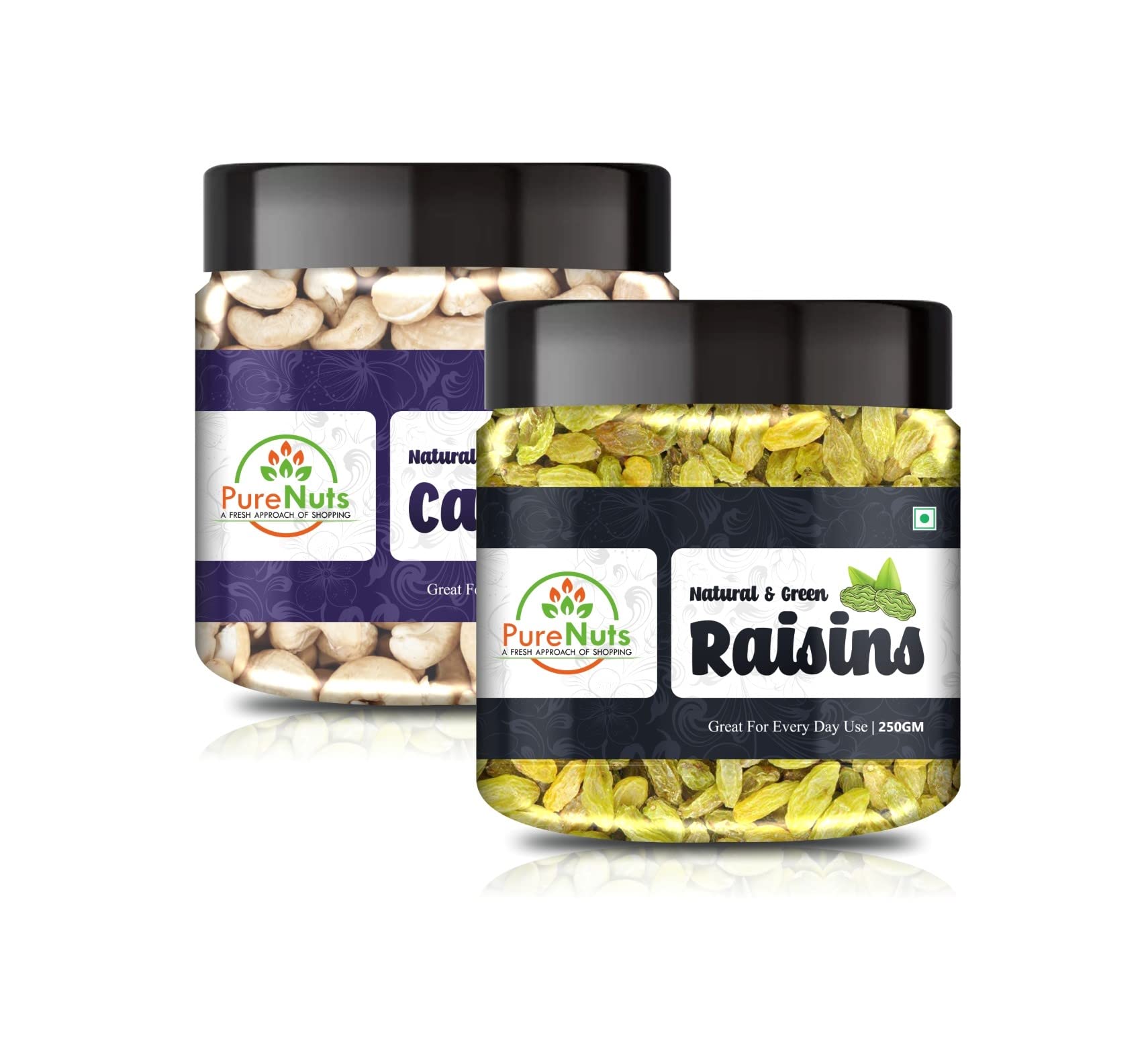 Pure Nuts Combo Dry Fruits (Cashew + Raisins) - 250gm Each | Delicious, Crunchy Kaju Premium Nutritious Kishmish (Pack of 2) (B09M8M867M) Amazon Price History, Amazon Price Tracker