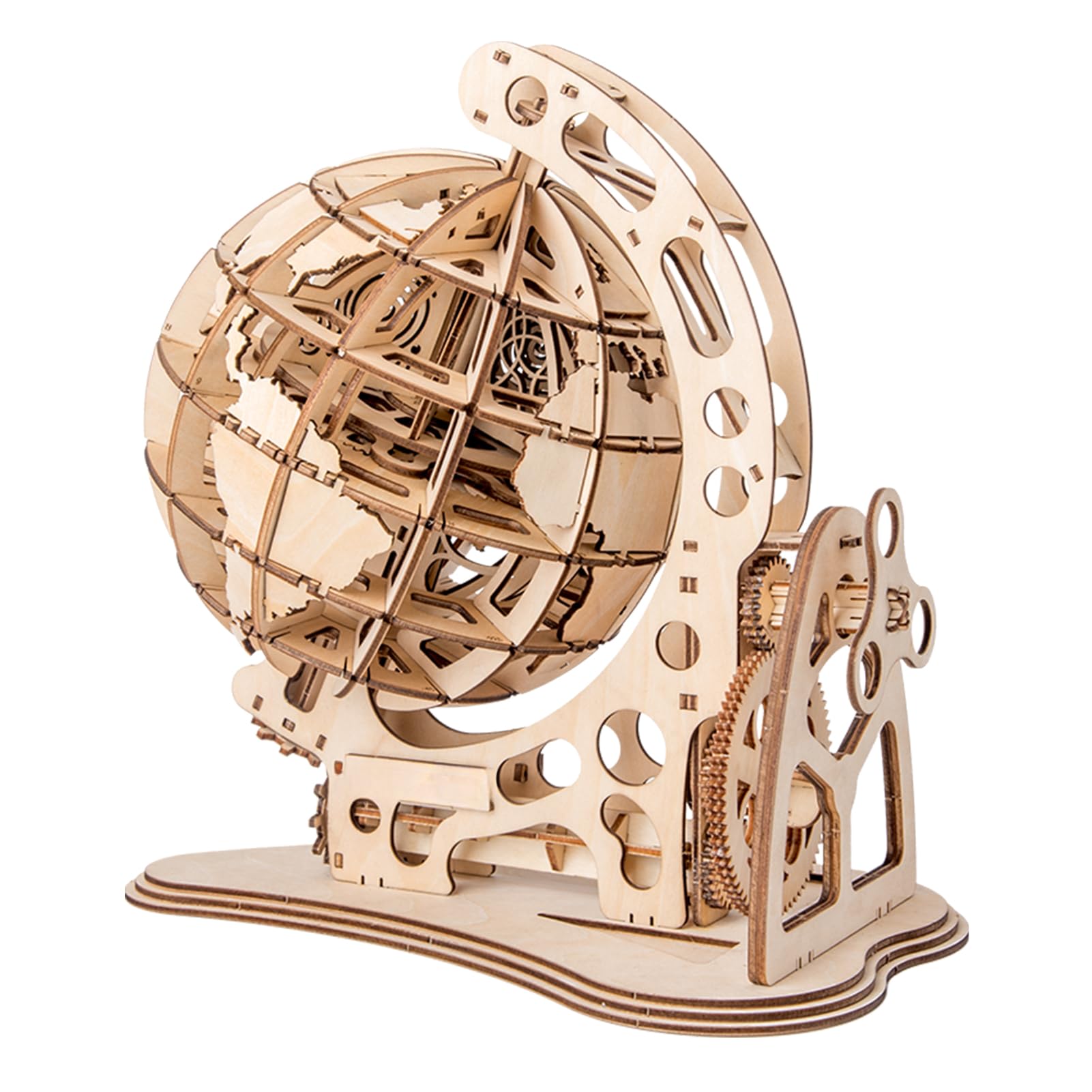 Kit di Modello Meccanico Globus Puzzle in Legno 3D Fai da Te Set Costruzione Autocostruzione Giocattolo Educativo Compleanno per Studenti Adolescenti e Adulti