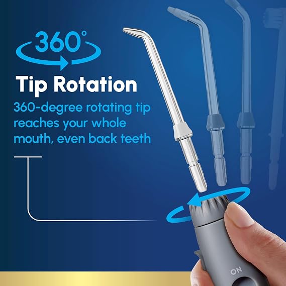 Waterpik Aquarius Water Flosser For Teeth Cleaning, Gums, Braces, Dental Care, Electric Power With 10 Settings, 7 Tips For Multiple Users And Needs, ADA Accepted, Gray WP-667, Packaging May Vary