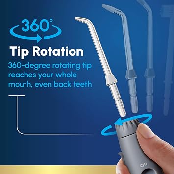 Waterpik Aquarius Water Flosser For Teeth Cleaning, Gums, Braces, Dental Care, Electric Power With 10 Settings, 7 Tips For Multiple Users And Needs, ADA Accepted, Gray WP-667, Packaging May Vary