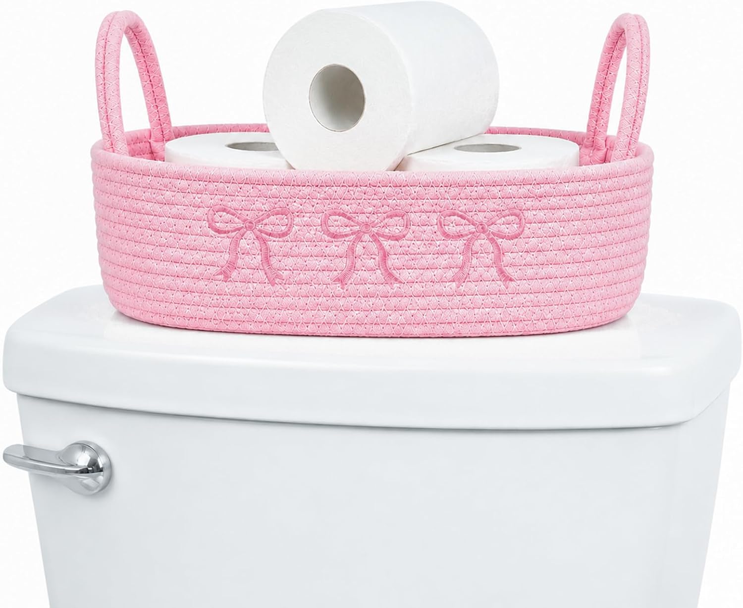 Sanwarm Woven Rope Storage Basket, Highland Cow Bathroom Decor