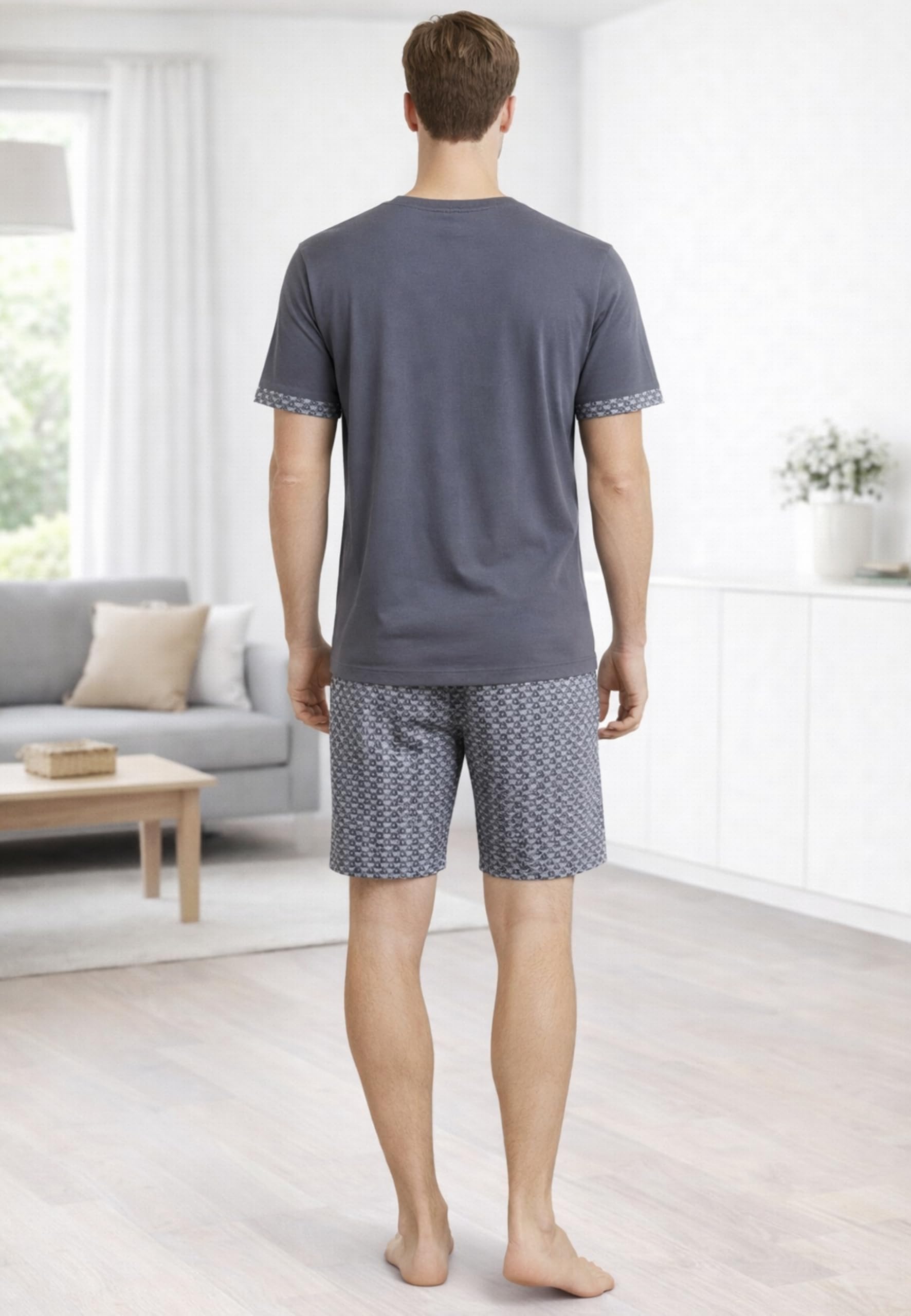 Intimitaly Vanuè - Pigiama Corto Uomo Estivo, Cotone Leggero, Maglia e Pantalone, Comfort-Fit, Traspirante