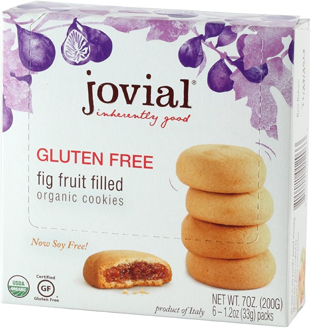 Jovial Fig Fruit Filled Gluten Free Organic Cookies, 7.5-Ounce (Pack of 5)