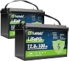 12V 100Ah LiFePO4 BCI Group 31 Lithium Battery Built-in 100A BMS, Up to 15000 Deep Cycles, Low Temperature Protection Perfect for RV, Trolling Motor, Solar, Boat, Camping, Home Energy Storage 2packs