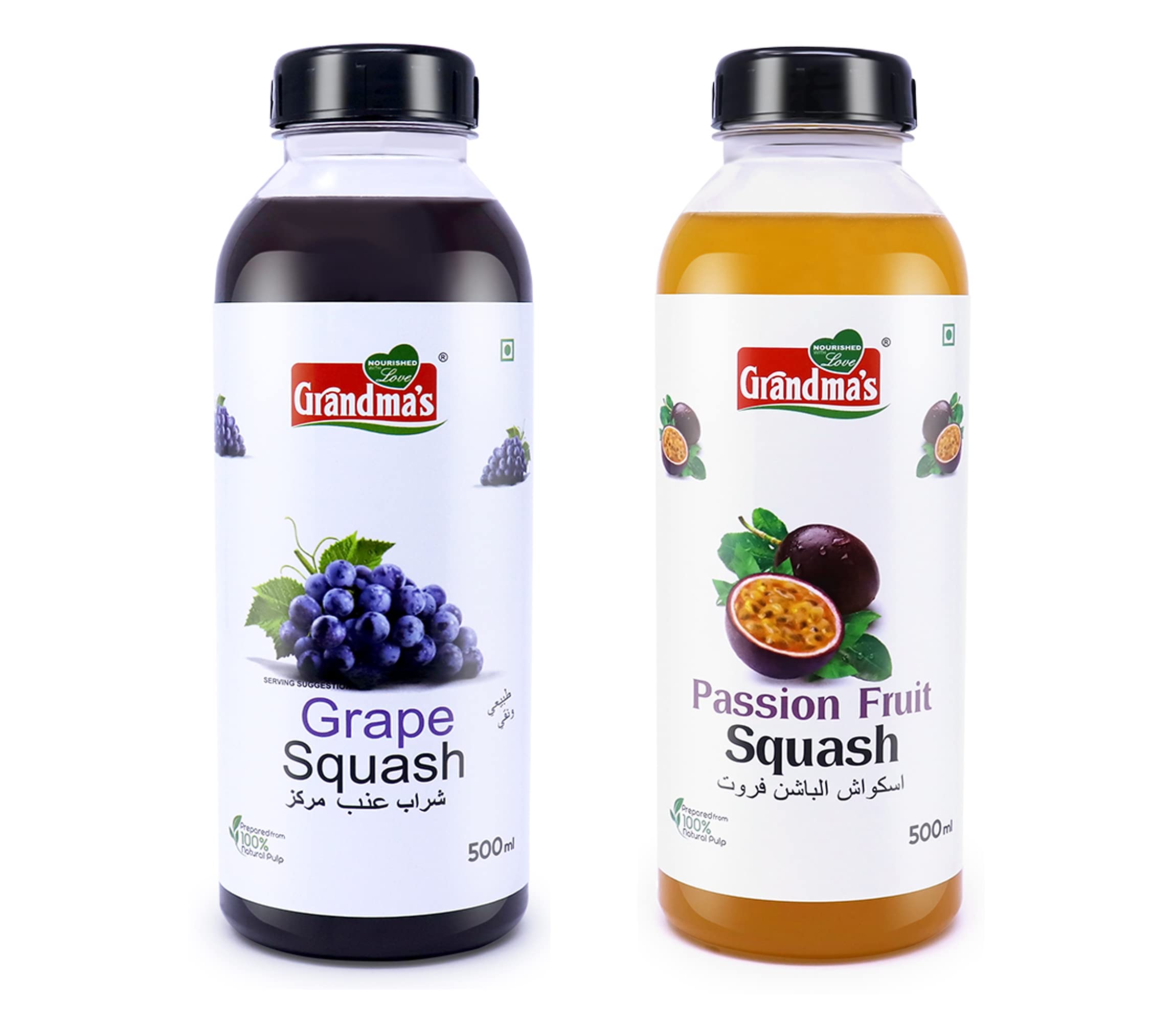 Grandmas Fresh Grape Squash - Passion Fruit Squash Combo | 500ml Bottle | 100% Natural Fruit Pulp | Sweet and Healthy Drink (B09NLZR5XR) Amazon Price History, Amazon Price Tracker