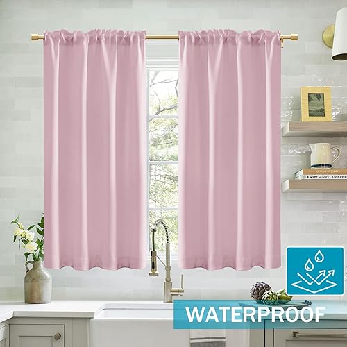 Miniatura 2 de PANELSBURG Paneles de cortinas opacas rosas de 48 pulgadas de largo para guardería, cortinas de oscurecimiento de habitación para niños y niñas,