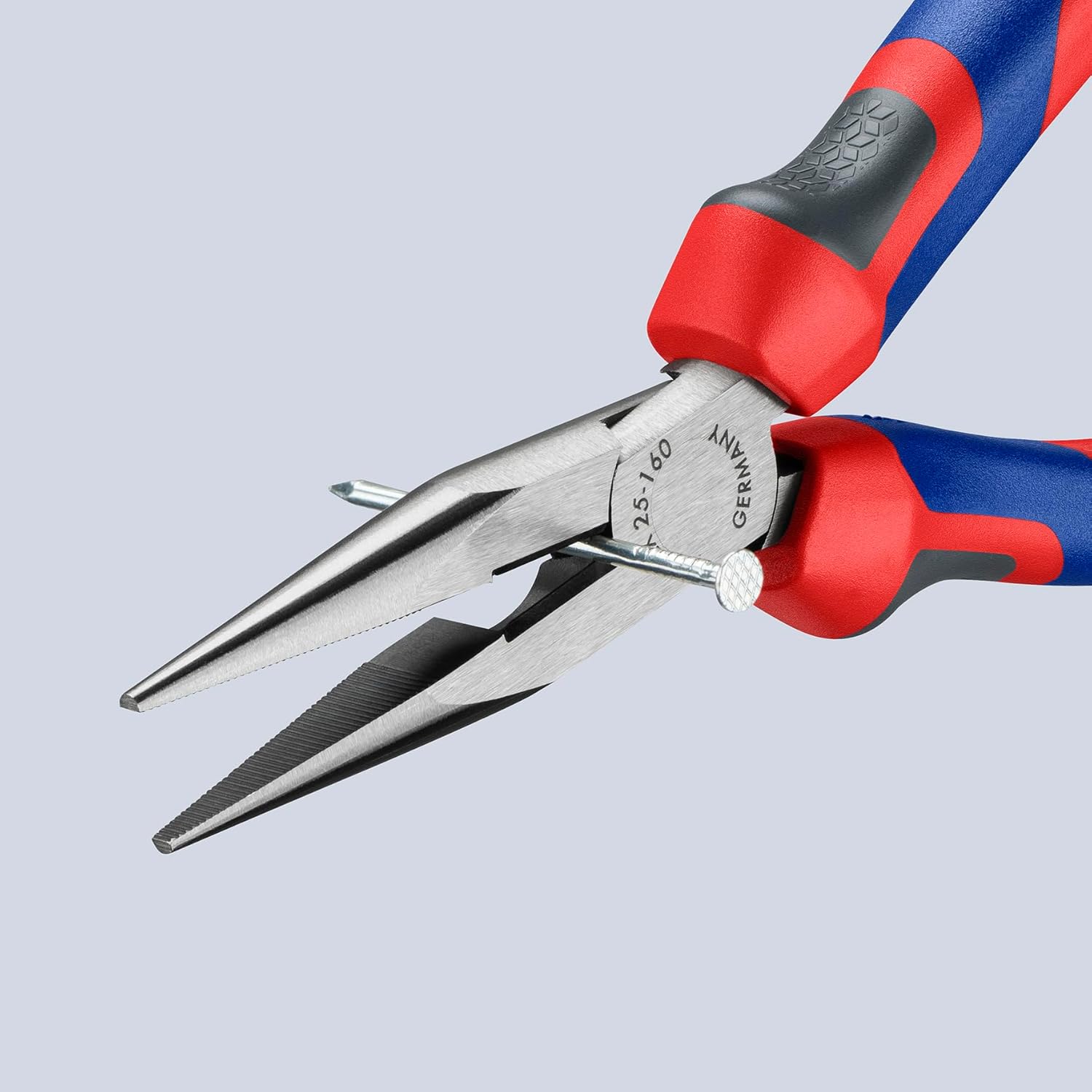 KNIPEX - Long Nose Pliers w/Cutter, Multi-Component (25 02 160),6-1/4 inches