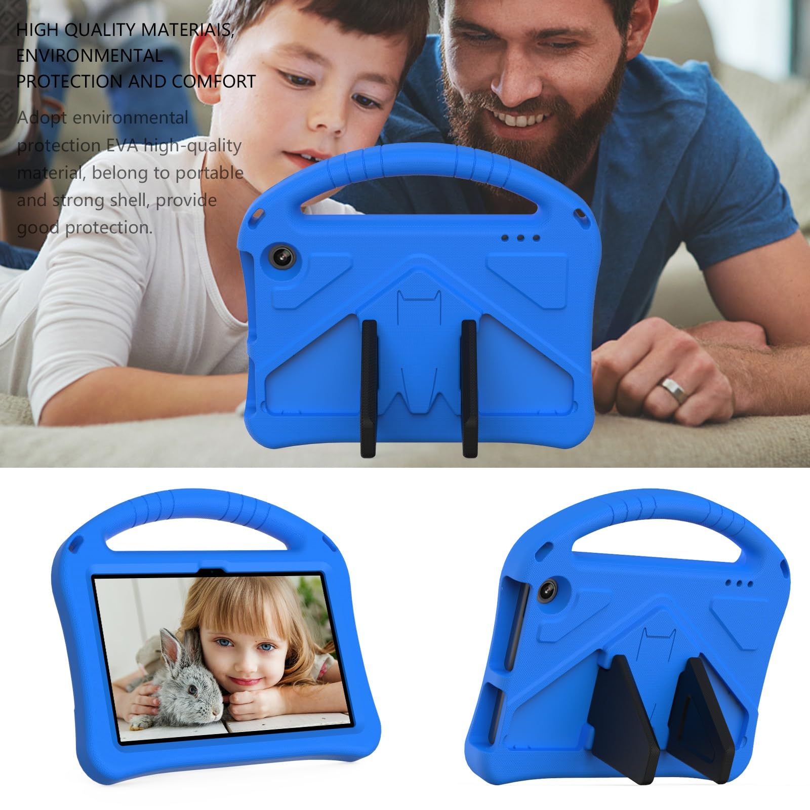 Custodia protettiva per tablet PC compatibile con custodia per tablet Kindle Fire 7 2022, custodia protettiva leggera in EVA per bambini, resistente agli urti e alle cadute, custodia protettiva con