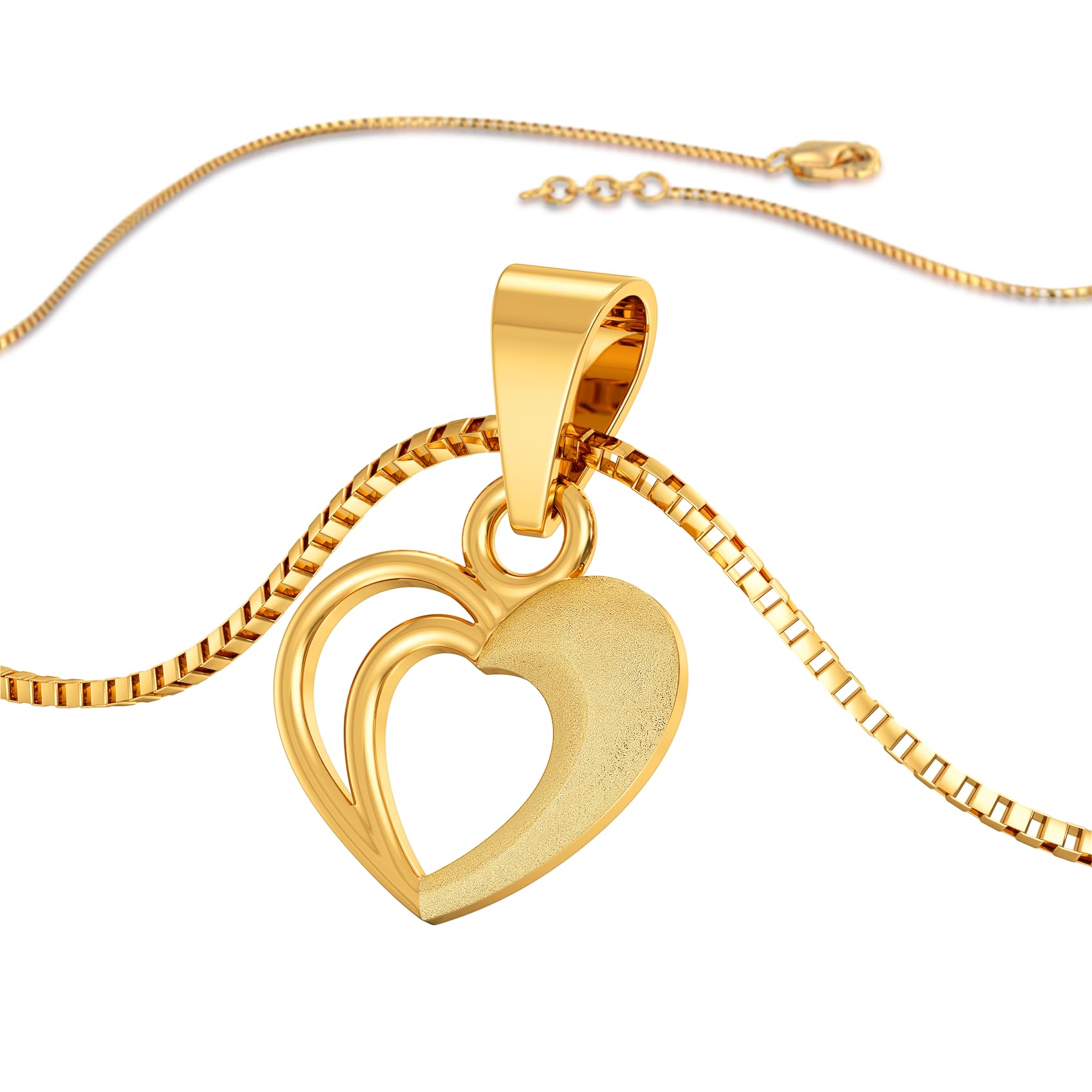 joyalukkas Yellow Gold 22K (916) Pure Love Heart Symbol Pendant-picture-37