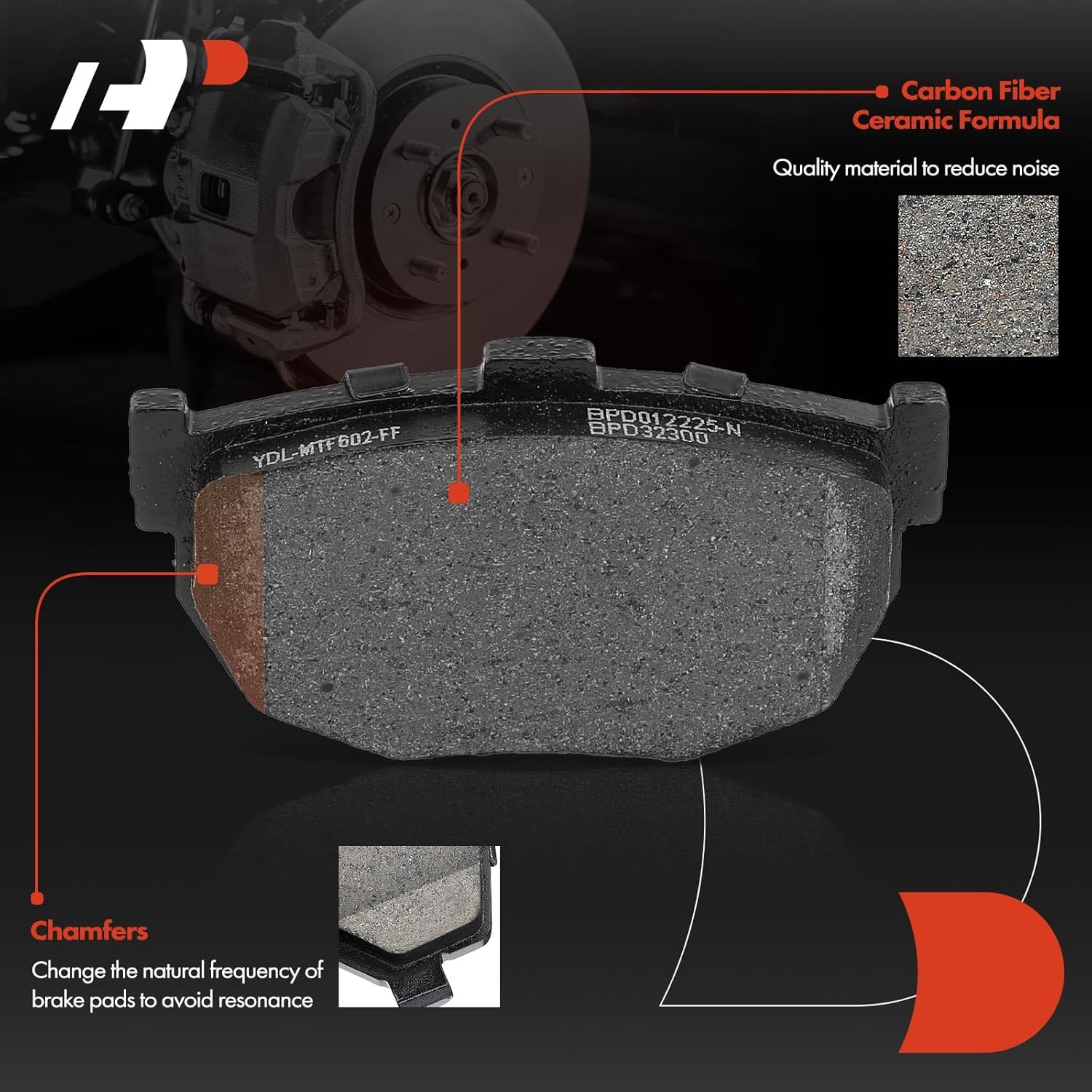 A-Premium 10.16 inch (258mm) Rear Solid Disc Brake Rotors + Ceramic Pads Kit Compatible with Select Hyundai Models - Elantra 1997-2006, Tiburon 1997-2001, with 4-Wheel Disc, 6-PC Set