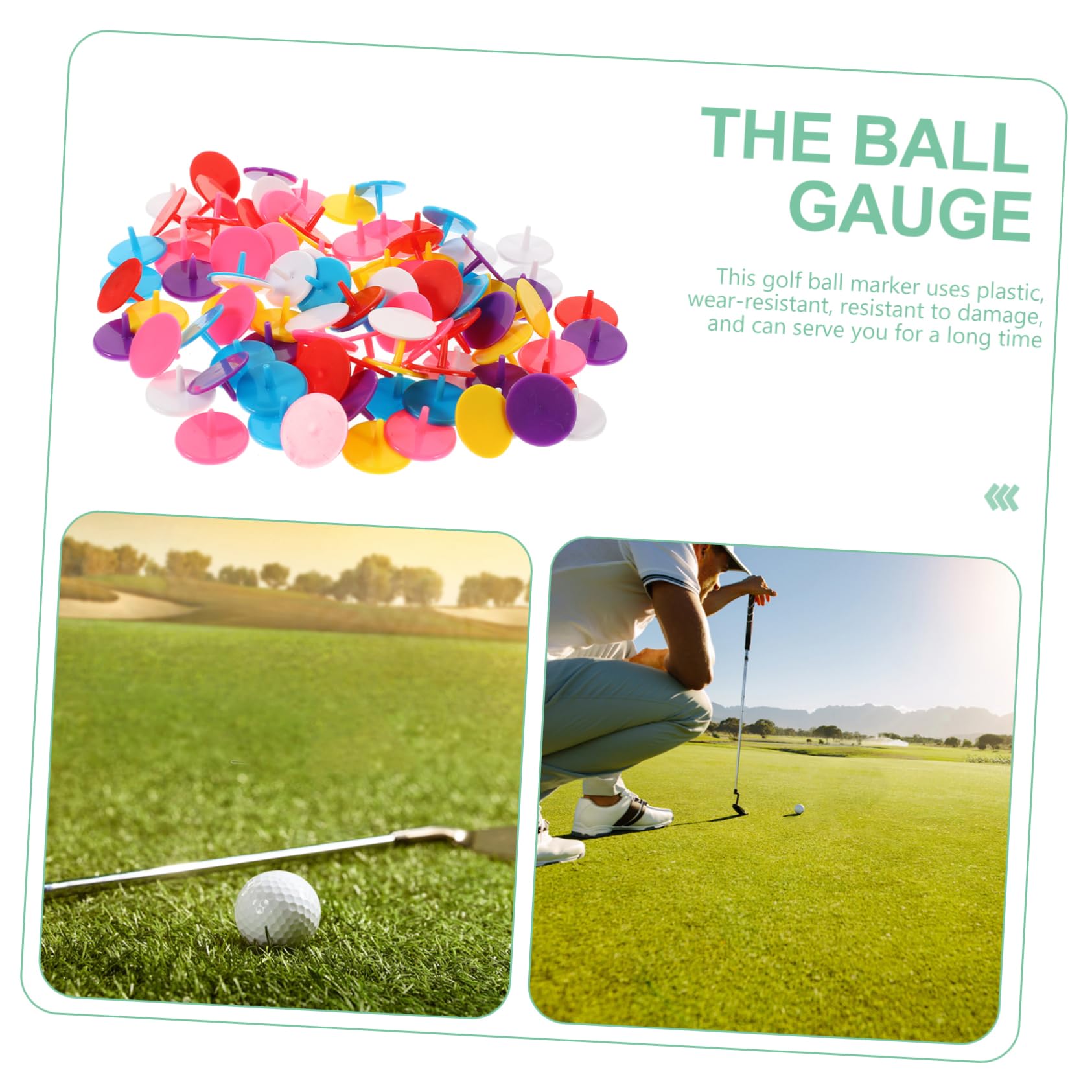 KOMBIUDA 100 Stück Farbige Golfballmarker aus Kunststoff Rund Tragbar und Einfach im Boden zu Platzieren für Präzise Positionierungsmarkierungen Beim Golfspielen Zufällige Farbe