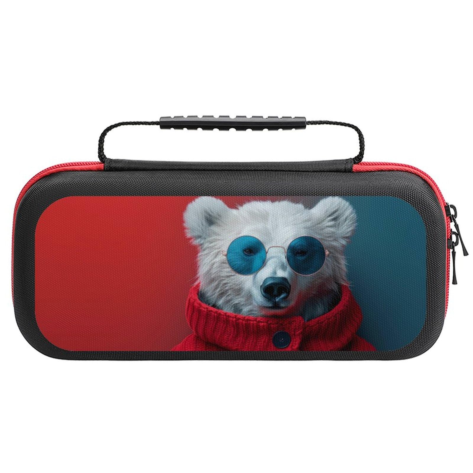 VOSERY Stylish Polar Bear Sunglasses Case Compatible with Nintendo Switch Case Travel Carry Case Compatible with Switch Lite