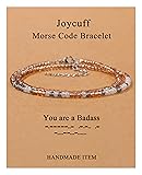 JoycuFF M𝗼𝗿𝘀𝗲 C𝗼𝗱𝗲 B𝗿a𝗰𝗲𝗹𝗲𝘁𝘀 𝗳𝗼𝗿 W𝗼𝗺𝗲𝗻 Inspirational Gifts Beads Bracelets for Women Encouragement Birthday Gifts for Daughter Sister Niece Granddaughter Mom Best Friend