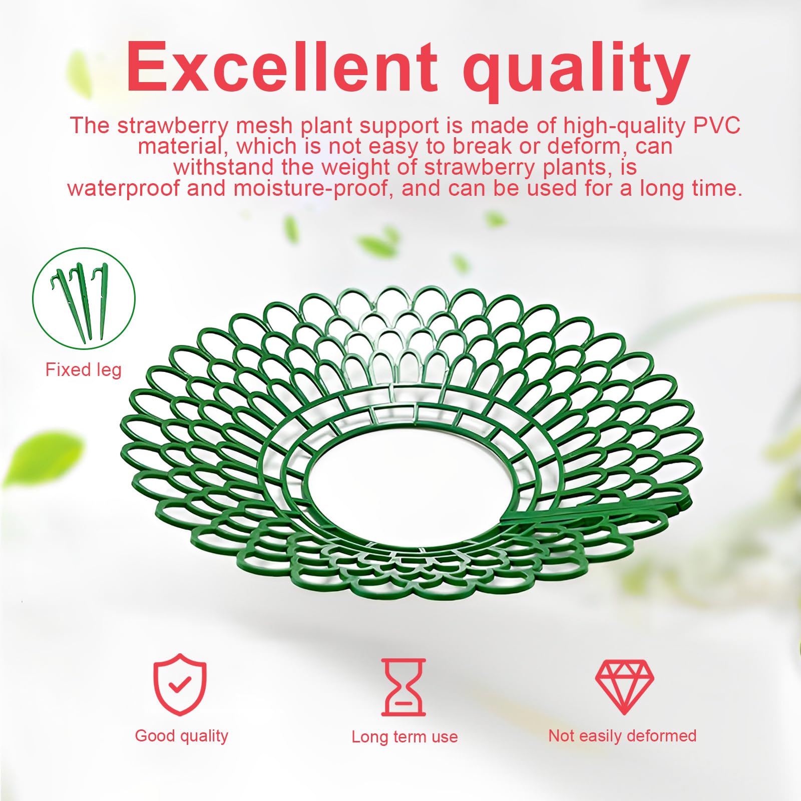 Txuzong Erdbeerstützen 10er Set | Grüne PVC-Ständer | Für Erdbeeren & Tomaten