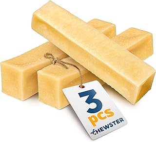 CHEWSTER Käsestangen - Kaukäse Hundeknochen - Kaukäse für Hunde - Langer Kauspaß aus natürlicher Milch – Natürliche Käse-Kauknochen (303 g, L, 3er Pack) product image