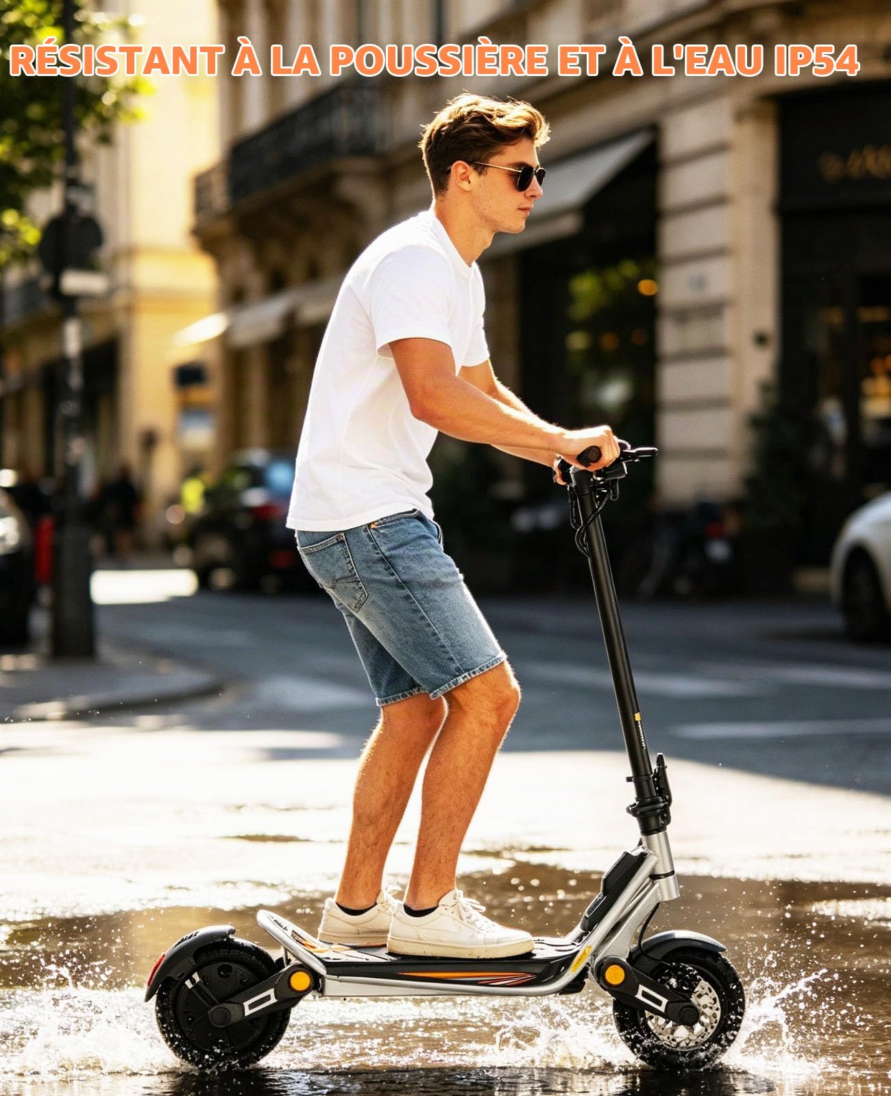 Trottinette Electrique Adulte 1000W - 45km Autonomie 10" Tubeless Pliable Tout-Terrain Trottinette Électrique, Double Suspension,Double Frein à Disque Escooter,IP54,Charge 120kg,6 Vitesses 48V 13Ah