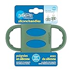 Dr. Brown\'s Narrow Baby Bottle Handles, 100% Silicone, Easy Grip Removable Handles for Bottle to Sippy Cup Transition, Green, 4m+