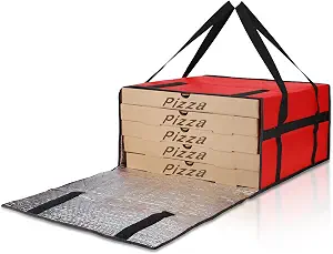 Bodaon Pizza Bags for Delivery, Insulated Pizza Warmer Bag, 20" x 20" x 10"
