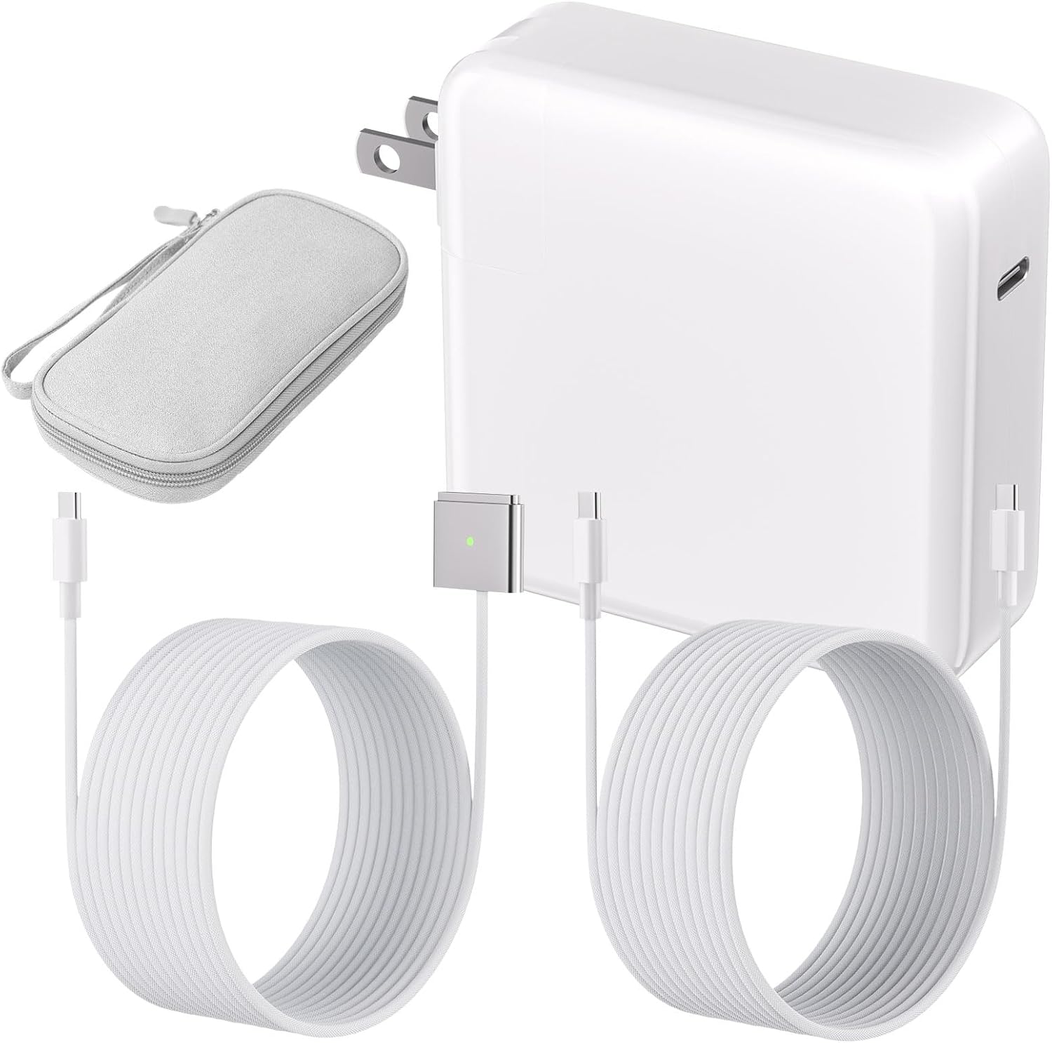 96W PD Fast Charger Kit for MacBook Pro/Air, 3rd Gen Magnetic USB-C Cable, 100W 5A E-Mark USB-C Cable & Travel Pouch – All-in-One Set
