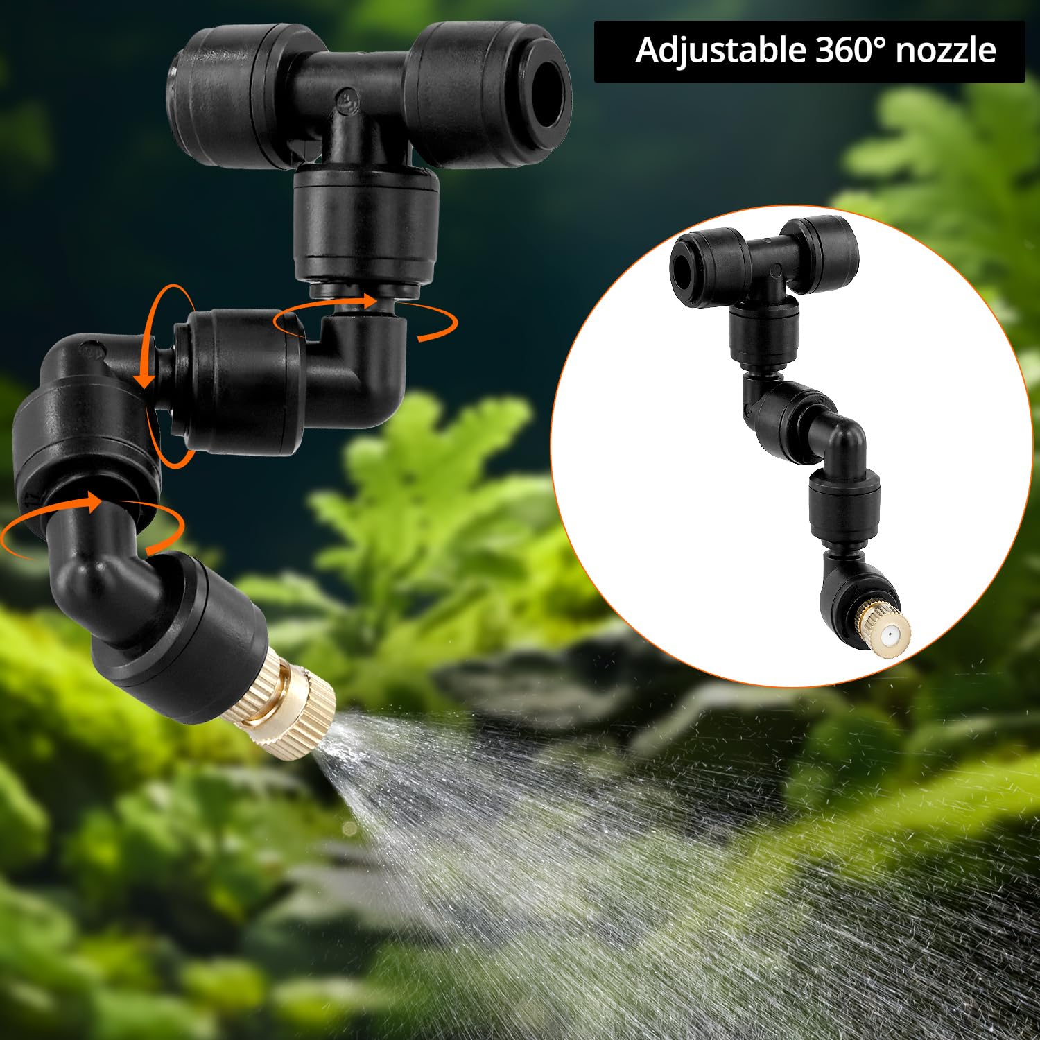 QWORK® Sistema Inteligente de nebulización para Reptiles,humidificador de Reptiles, boquillas rociadoras de 360°, para riego de Reptiles y Plantas