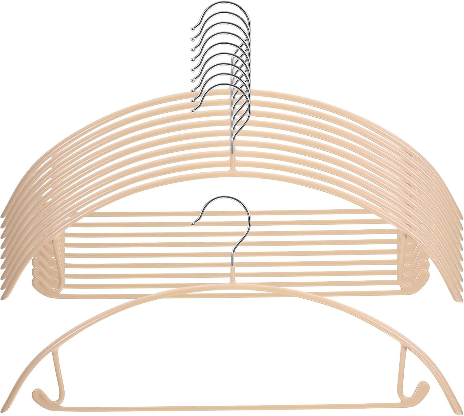 10pcs Skidproof PVC Clothes Hangers, Semi-Round Traceless Wardrobe Hangers, Thickened High Load Bearing Multipurpose Coat and Drying Rack for Home Use