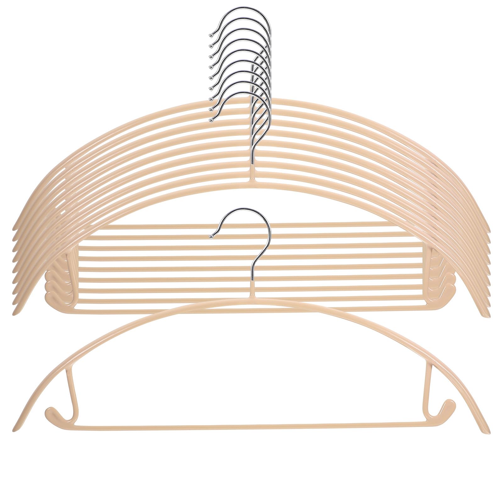 Perchas Semicirculares de PVC 10 Piezas, Resistentes 8kg para Ropa