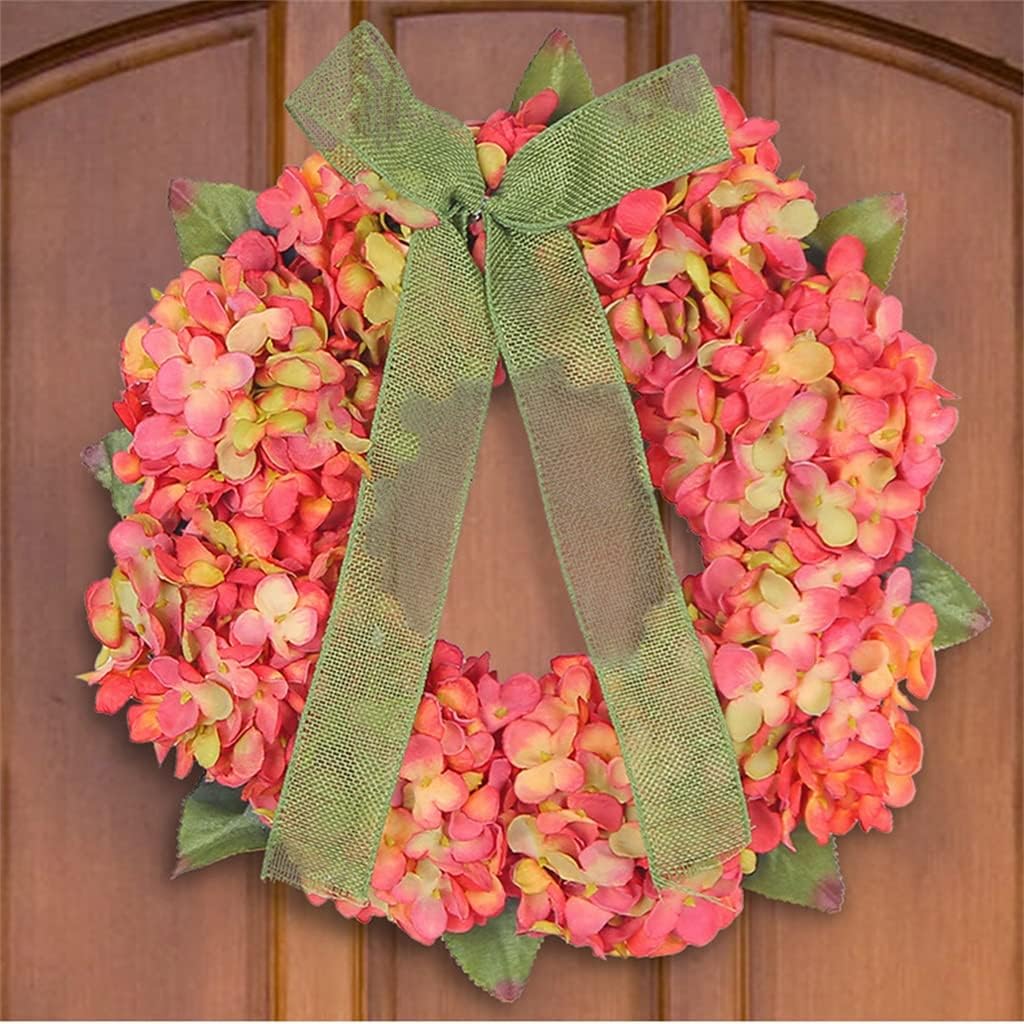 Embroidery Wreath Door Hanging Simulation Flower Decorations Rural Wall Hanging(35cm)
