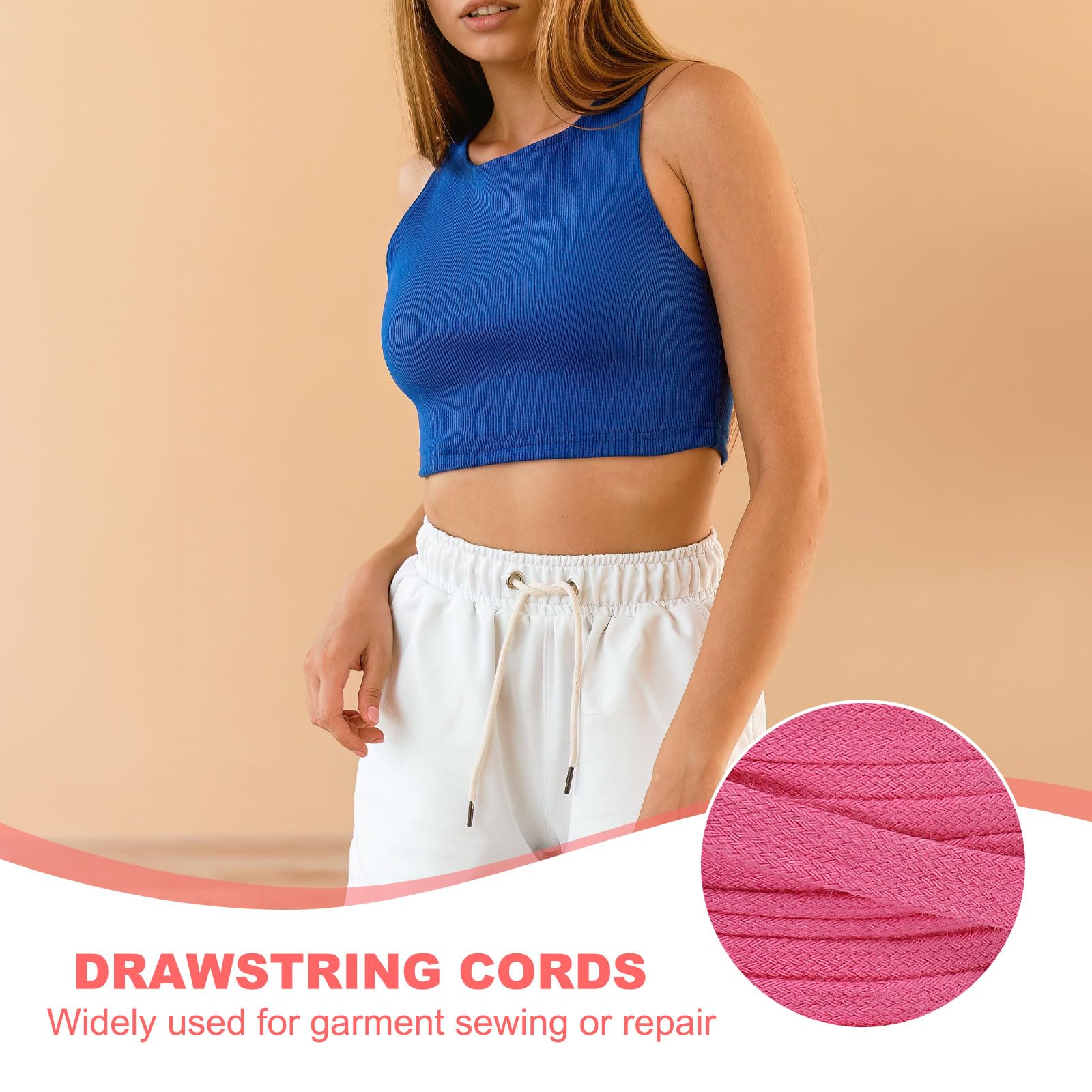 PATIKIL Flat Drawstring Cord 10mm x 27 Yd - Image 4