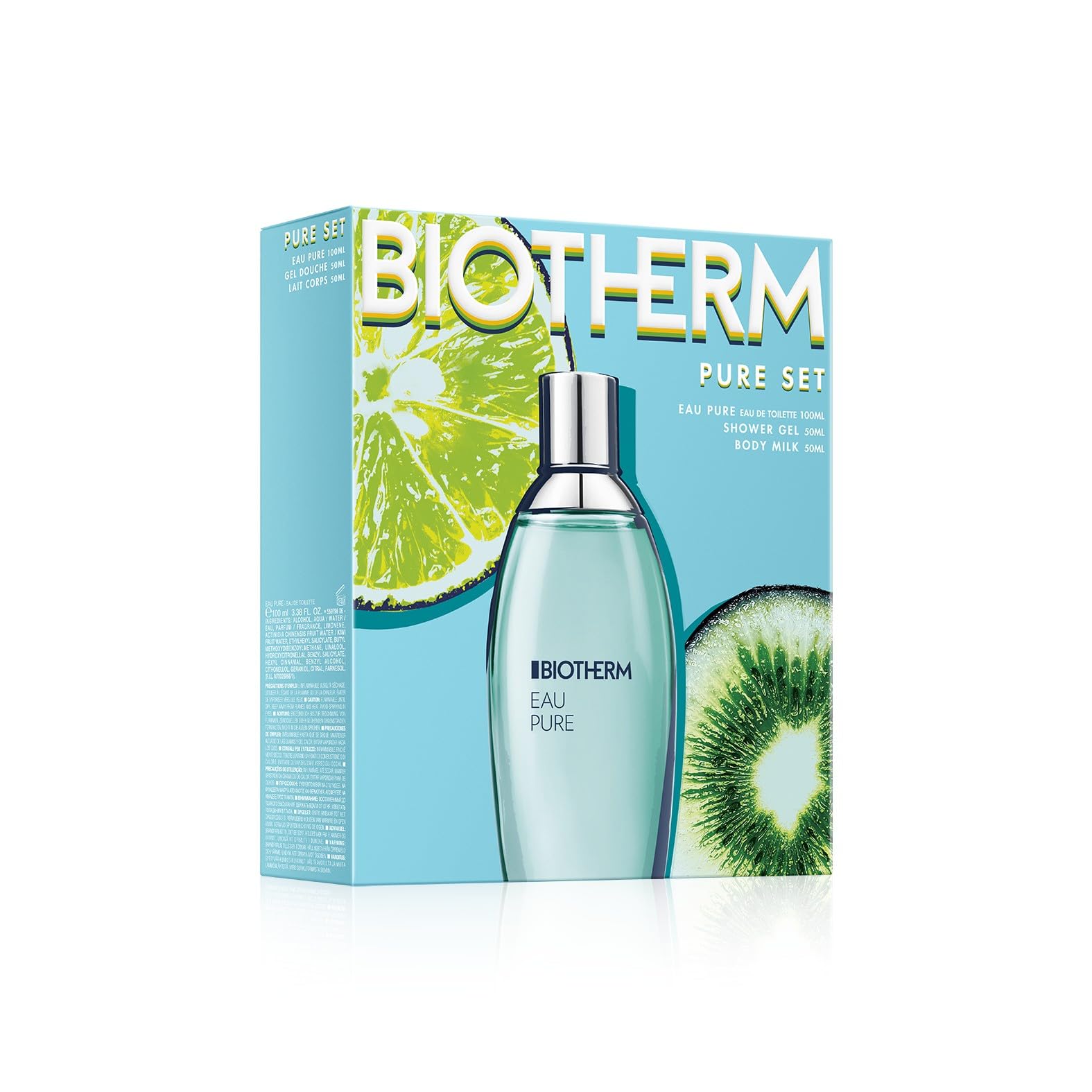 Biotherm Eau Pure Geschenkset 3-teilig: Eau de Toilette 100ml, Duschgel 50ml, Body Milk 50ml