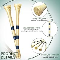 Vista 3 de Jadive Camisetas de golf de bambú de 3-1/4 pulgadas de largo establo de madera para actividades de golf, color natural y azul