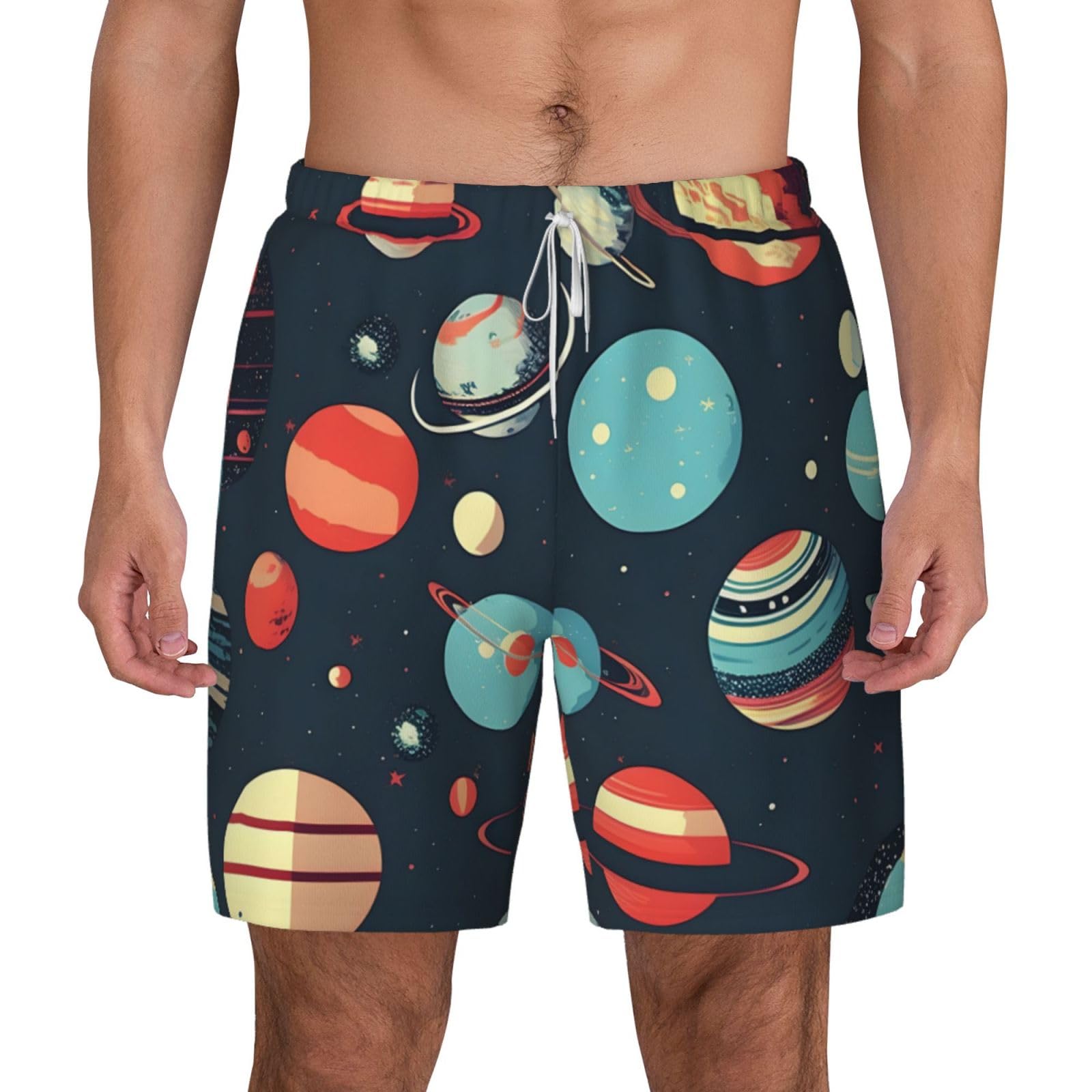 Short de bain pour homme imprimé espace idéal pour la plage - 8